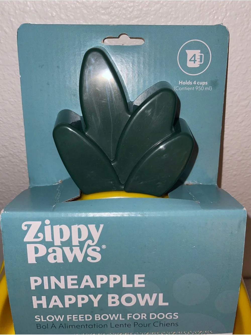 CLOSE OUT SALE - Zippy Paws Pineapple Slow Feed Dog Bowl - NWT
